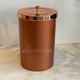 Lixeira com Tampa 8 Litros Rose Gold - Ela Decora
